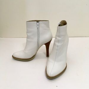 Boutique 58 White Leather Bootie